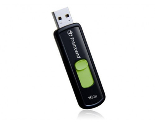 Флеш накопитель 16GB Transcend JetFlash 500, USB 2.0, Черный/Зеленый