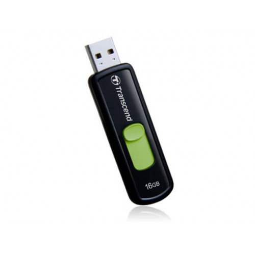 Флеш накопитель 16GB Transcend JetFlash 500, USB 2.0, Черный/Зеленый