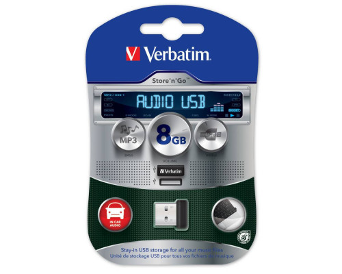 Флеш накопитель 16GB Verbatim Audio, USB 2.0, Micro, Черный
