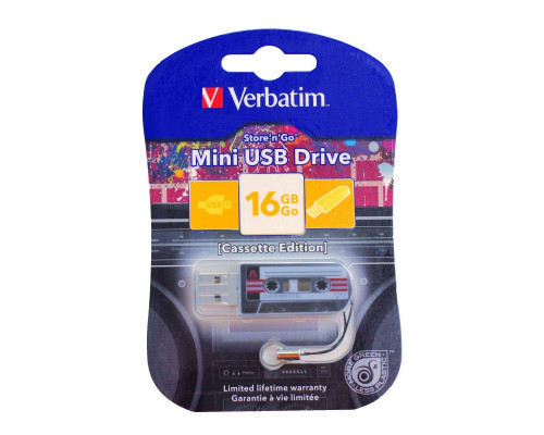 Флеш накопитель 16GB Verbatim Mini Casette Edition, USB 2.0, Black