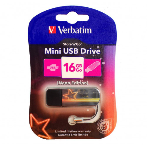 Флеш накопитель 16GB Verbatim Mini Neon Edition, USB 2.0, Orange