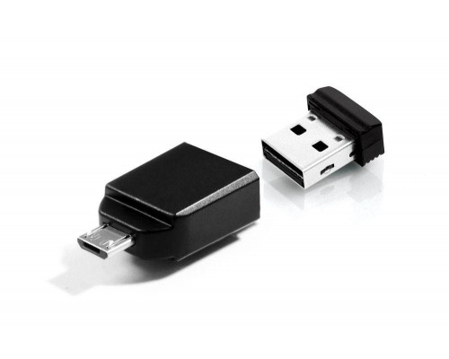 Флеш накопитель 16GB Verbatim Nano OTG, USB 2.0 (Micro-USB adapter)