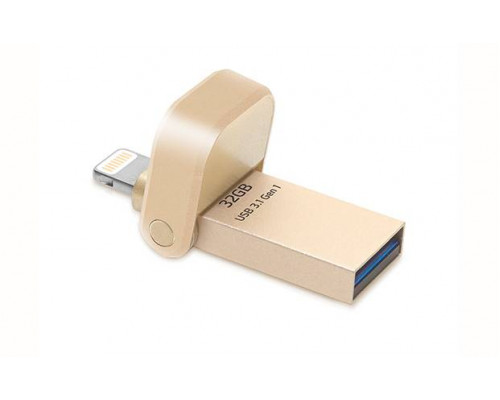Флеш накопитель 32GB A-DATA i-Memory AI920, USB 3.1/Lightning, Gold