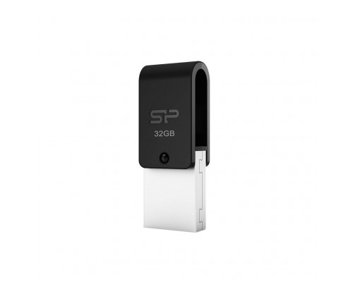 Флеш накопитель 32Gb Silicon Power Mobile X21 OTG, USB 2.0/MicroUSB, Черный