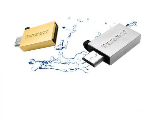 Флеш накопитель 32GB Transcend JetFlash 380, USB 2.0, OTG металл золото