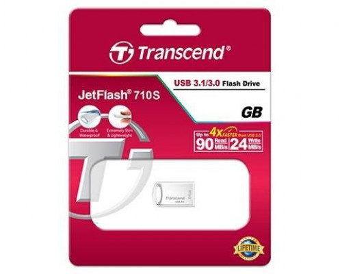 Флеш накопитель 32GB Transcend JetFlash 710, USB 3.1, Металл Серебро