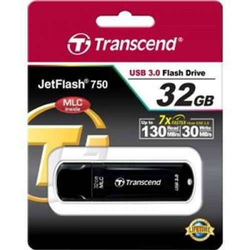 Флеш накопитель 32GB Transcend JetFlash 750, USB 3.0, Черный