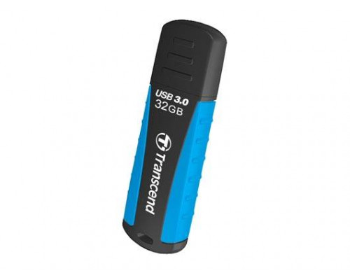 Флеш накопитель 32GB Transcend JetFlash 810, USB 3.0, Резиновый, Черный/Синий