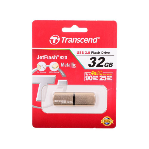 Флеш накопитель 32GB Transcend JetFlash 820, USB 3.0, золото