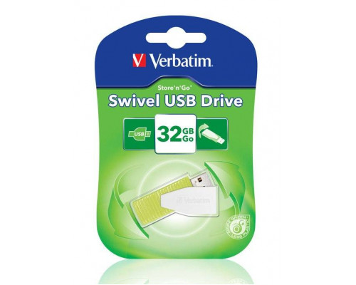 Флеш накопитель 32GB Verbatim Swivel, USB 2.0, Зеленый