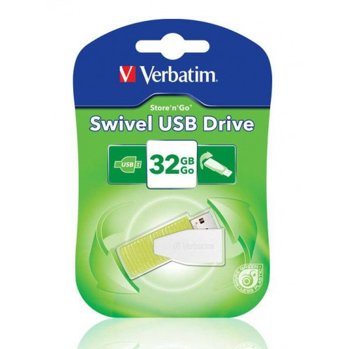 Флеш накопитель 32GB Verbatim Swivel, USB 2.0, Зеленый