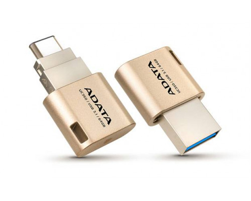 Флеш накопитель 64GB A-DATA Choice UC350, USB3.1/Type-C, Золотой