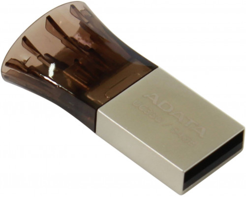 Флеш накопитель 64GB A-DATA DashDrive UC330 OTG, USB 2.0/MicroUSB, Серебро/Черный