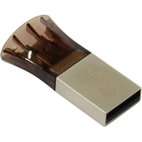 Флеш накопитель 64GB A-DATA DashDrive UC330 OTG, USB 2.0/MicroUSB, Серебро/Черный