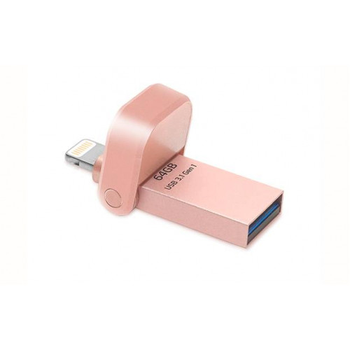 Флеш накопитель 64GB A-DATA i-Memory AI920, USB 3.1/Lightning, Rose Gold