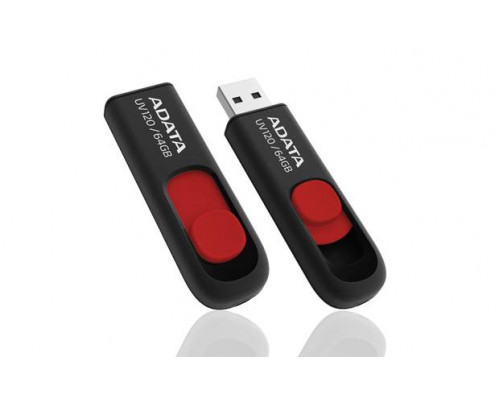 Флеш накопитель 64GB A-DATA UV120, USB 2.0, Черный/Красный
