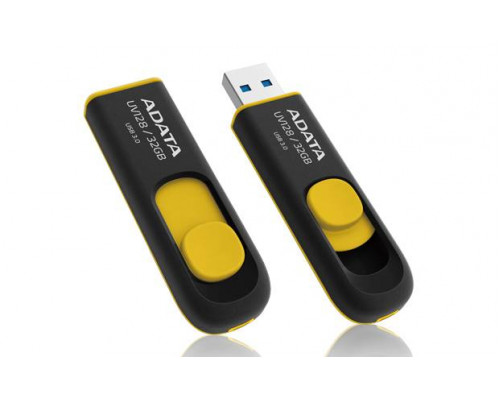 Флеш накопитель 64GB A-DATA UV128, USB 3.0, черный/желтый