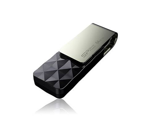 Флеш накопитель 64Gb Silicon Power Blaze B30, USB 3.0, Черный