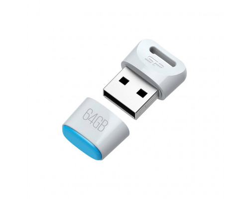 Флеш накопитель 64GB Silicon Power Touch T06, USB 2.0, Белый