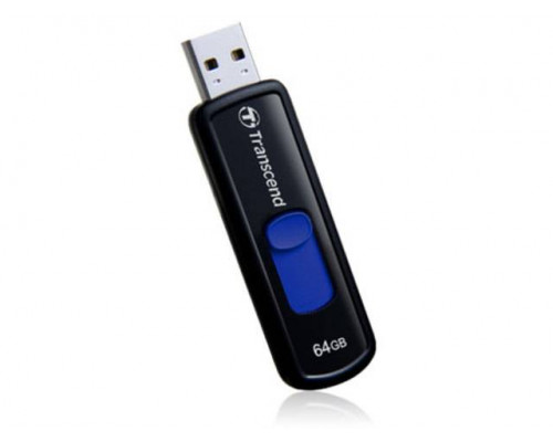 Флеш накопитель 64GB Transcend JetFlash 500, USB 2.0, Черный/Синий