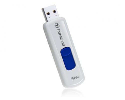 Флеш накопитель 64GB Transcend JetFlash 530, USB 2.0, Белый/Синий
