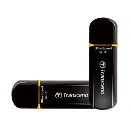 Флеш накопитель 64GB Transcend JetFlash 600, USB 2.0, Черный/Желтый