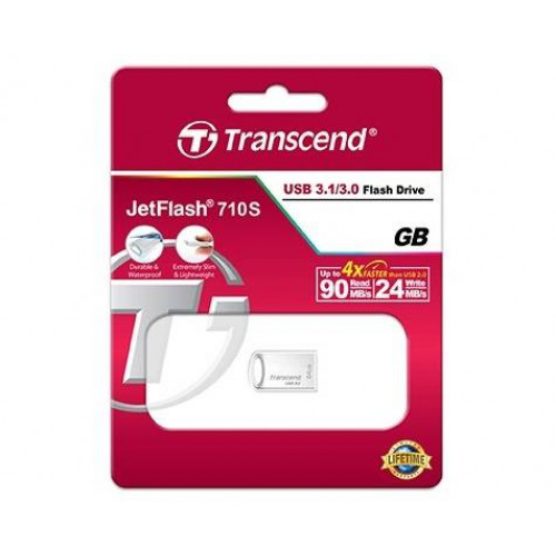 Флеш накопитель 64GB Transcend JetFlash 710, USB 3.1, Металл Серебро