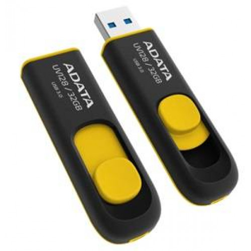 Флеш накопитель 128GB A-DATA UV128, USB 3.0, черный/желтый