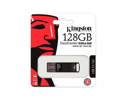 Флеш накопитель 128GB Kingston DataTraveler Elite G2, USB 3.1/3.0, 180MB/s read, 70MB/s write (metal)