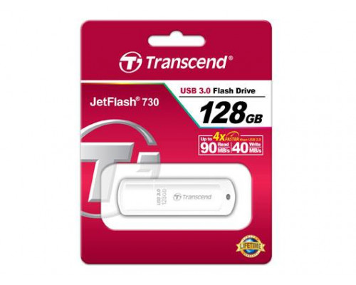 Флеш накопитель 128GB Transcend JetFlash 730 USB 3.0, Белый