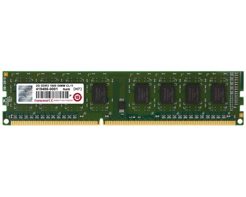 Модуль памяти Transcend 2GB U-DIMM DDR3, 1600МГц, 1Rx8, 1.5V