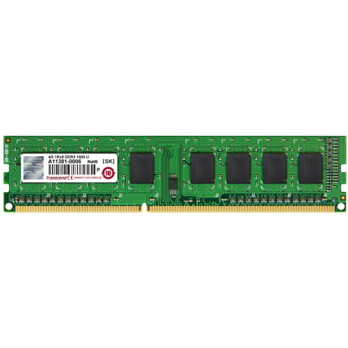 Модуль памяти Transcend 4GB U-DIMM DDR3, 1600МГц, 1Rx8, 1.5V