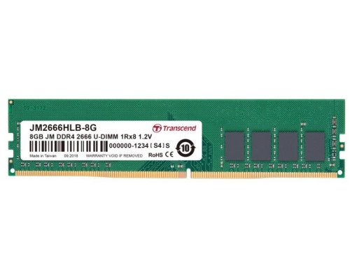 Модуль памяти Transcend 8GB U-DIMM DDR4, 2666 МГц, 1Rx8, 1.2V