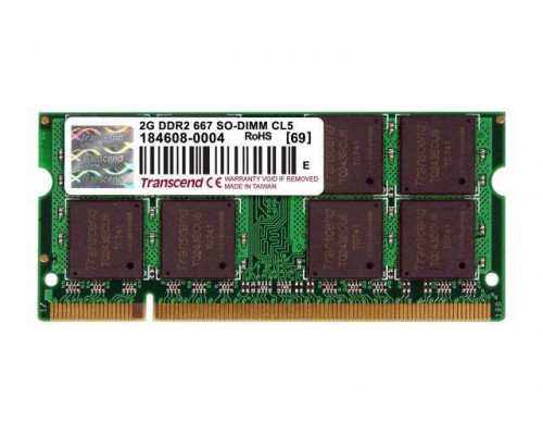 Модуль памяти Transcend 2GB SO-DIMM DDR2, 667МГц, 2Rx8