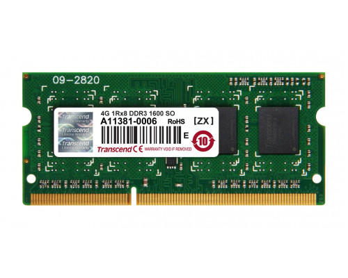 Модуль памяти Transcend 4GB SO-DIMM DDR3, 1600МГц, 1Rx8, 1.5V
