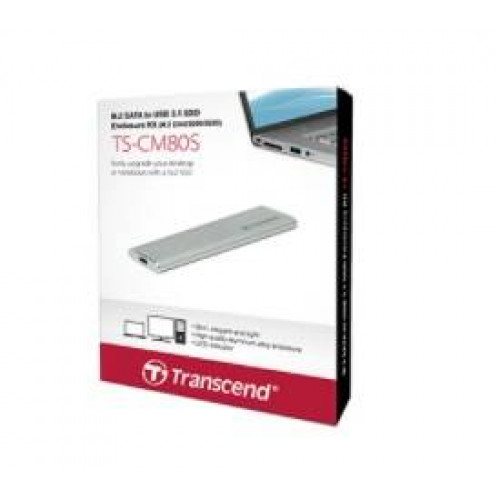 Комплект с корпусом для установки SSD Transcend TS-CM80S, M.2, USB 3.1, Enclosure Kit, Серебристый