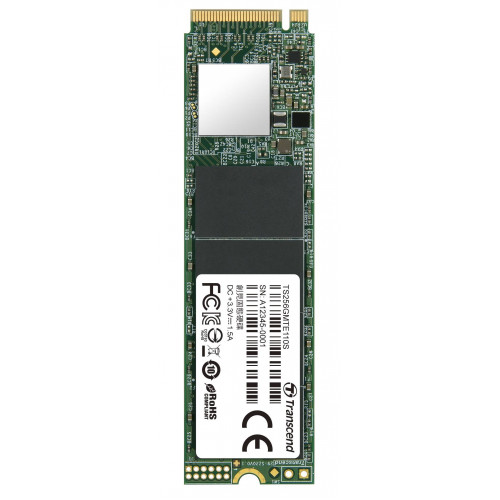 Твердотельный диск 256GB Transcend MTE110S, 3D TLC NAND, M.2 2280,PCIe Gen3x4, DRAM-less