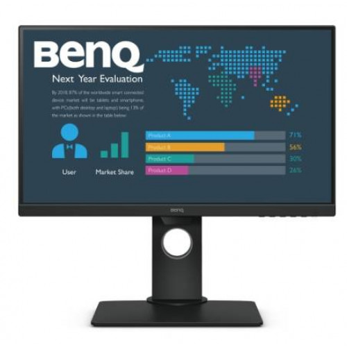 МОНИТОР 23.8" BenQ BL2480T Black с поворотом экрана (IPS, LED, 1920x1080, 5 ms, 178°/178°, 250 cd/m, 20M:1, +HDMI 1.4, +DisplayPort 1.2, +MM)