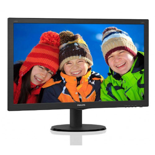 МОНИТОР 23.8" PHILIPS 240V5QDSB/00(01) Black (IPS-ADS, LED, 1920x1080, 5 ms, 178°/178°, 250 cd/m, 10M:1, +DVI, +HDMI)