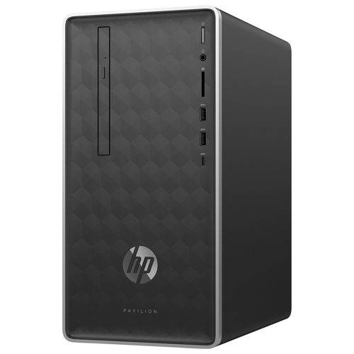 Системный блок HP Pavilion 590-p0012ur AMD Ryzen3-2200G 3.5Ghz, 8Gb, 1Tb, DVD-RW, AMD R580 8Gb, клавиатура + мышь, Wi-Fi, BT, DOS, серебристо-черный