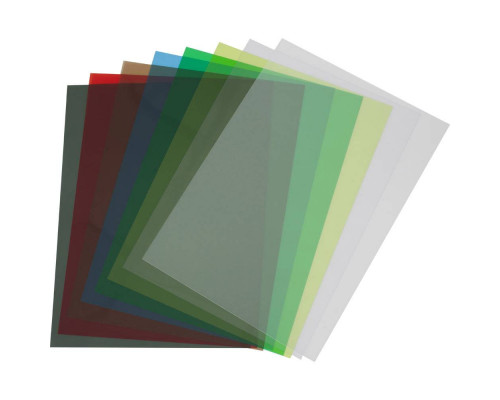 Обложки Transparent, A4,  Fellowes?, 200 мкм., 100 шт., прозрачный зеленый ПВХ