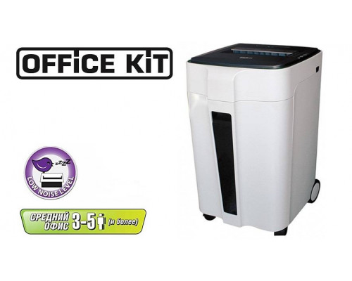 Шредер Office Kit S240 -  1,9 х 10 мм /15 лист./ 40 литр./ кл.4/ световая индикация / скобы-скрепки-карты - CD /выдвижн.