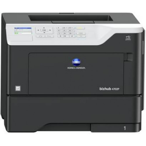 Принтер Konica Minolta bizhub 4702P монохромный А4, 47стр./мин, лоток 550л., дуплекс, сеть, до 100000стр., 512МБ