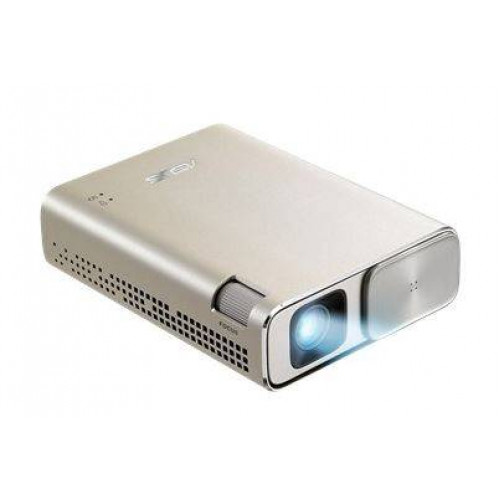 Проектор ASUS ZenBeam E1Z (DLP, LED, WVGA 854x480, 150Lm, 3500:1, MicroUSB, 1x2W speaker, led 30000hrs, battery, Icicle Gold, 0.31kg)