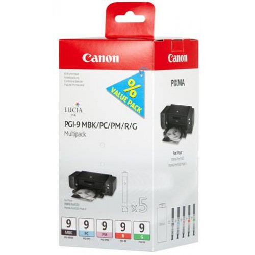 Набор картриджей CANON PGI-9 MBK/PC/PM/R/G многоцветный, 5 картриджей