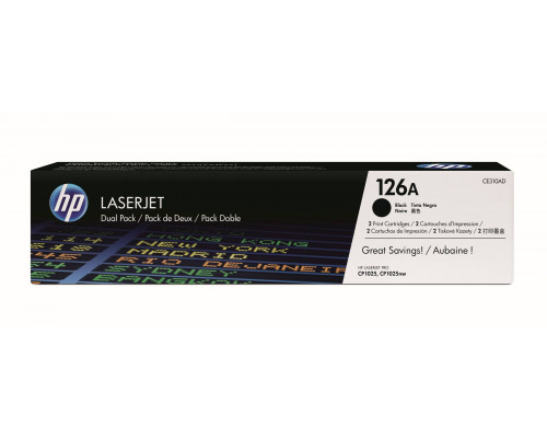 Картридж HP 126A лазерный черный упаковка 2шт (2*1200 стр)