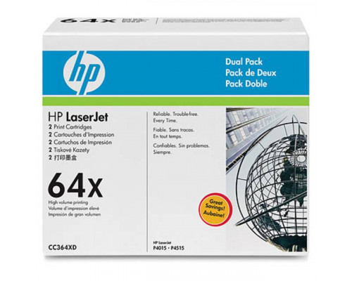 Картридж HP 64X лазерный увеличенной емкости упаковка 2 шт (2*24000 стр)
