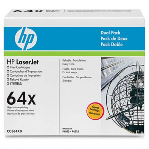 Картридж HP 64X лазерный увеличенной емкости упаковка 2 шт (2*24000 стр)