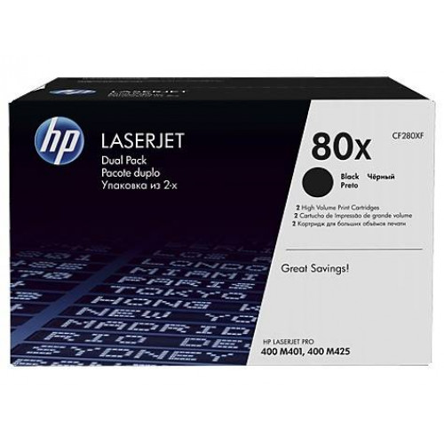 Картридж HP 80X лазерный увеличенной емкости упаковка 2 шт (2*6900 стр)