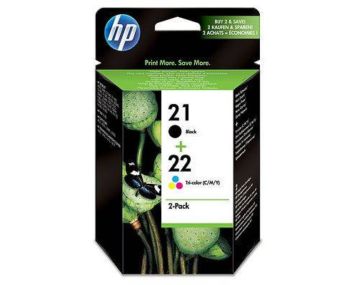 Картридж HP 21/22 струйный набор черный + цветной (190 + 165 стр)